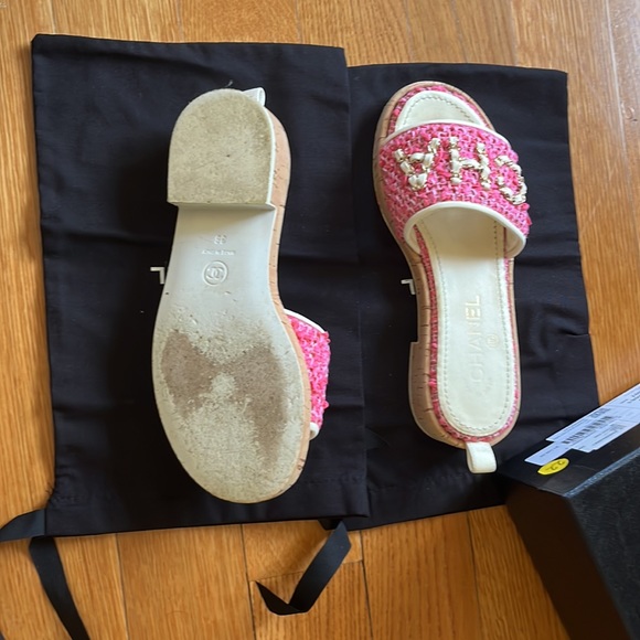 CHANEL 21C PINK CORK MULE SANDAL - size 36 - Picture 5 of 5